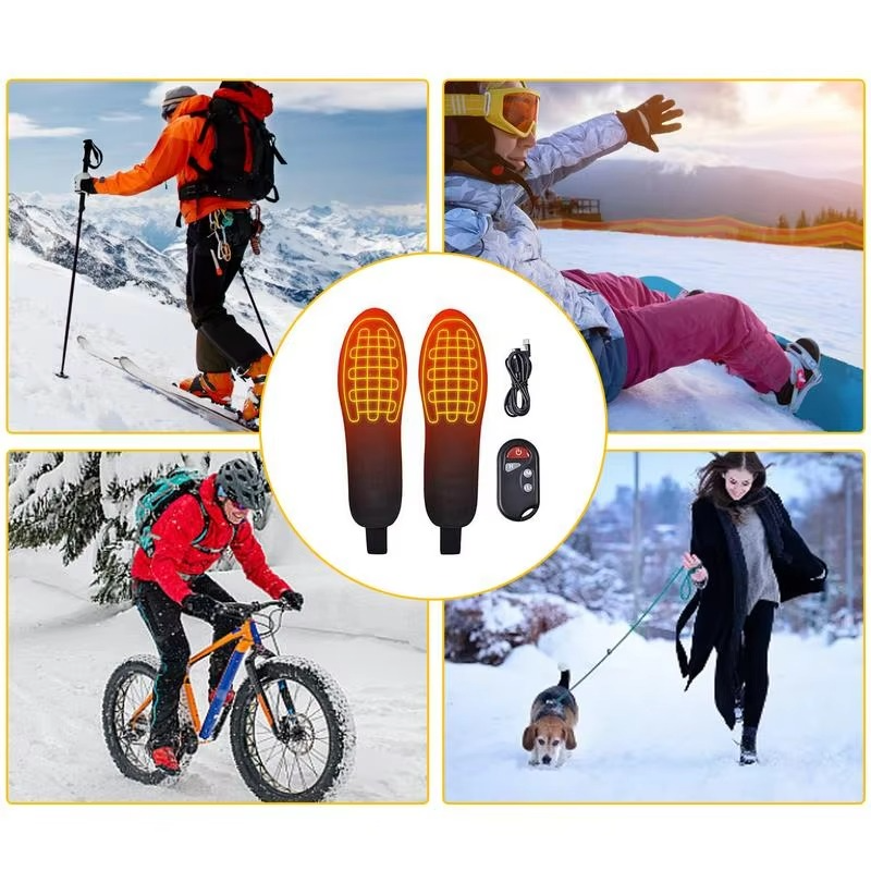 Heated Insoles USB Rechargeable 3 Heat Modes Water-Resistant