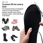 Heated Insoles USB Rechargeable Adjustable Heat Trim To Fit