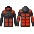 Heated Jacket Quilted Hooded 21-Zone USB-Powered