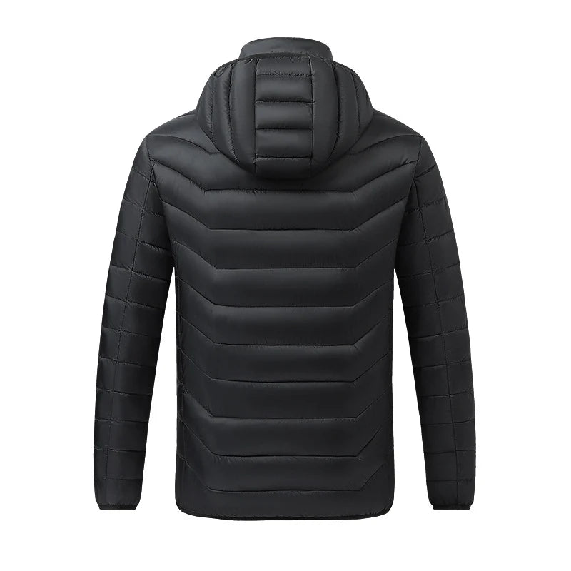 Heated Jacket Quilted Hooded 21-Zone USB-Powered