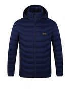 Heated Jacket Quilted Hooded 21-Zone USB-Powered