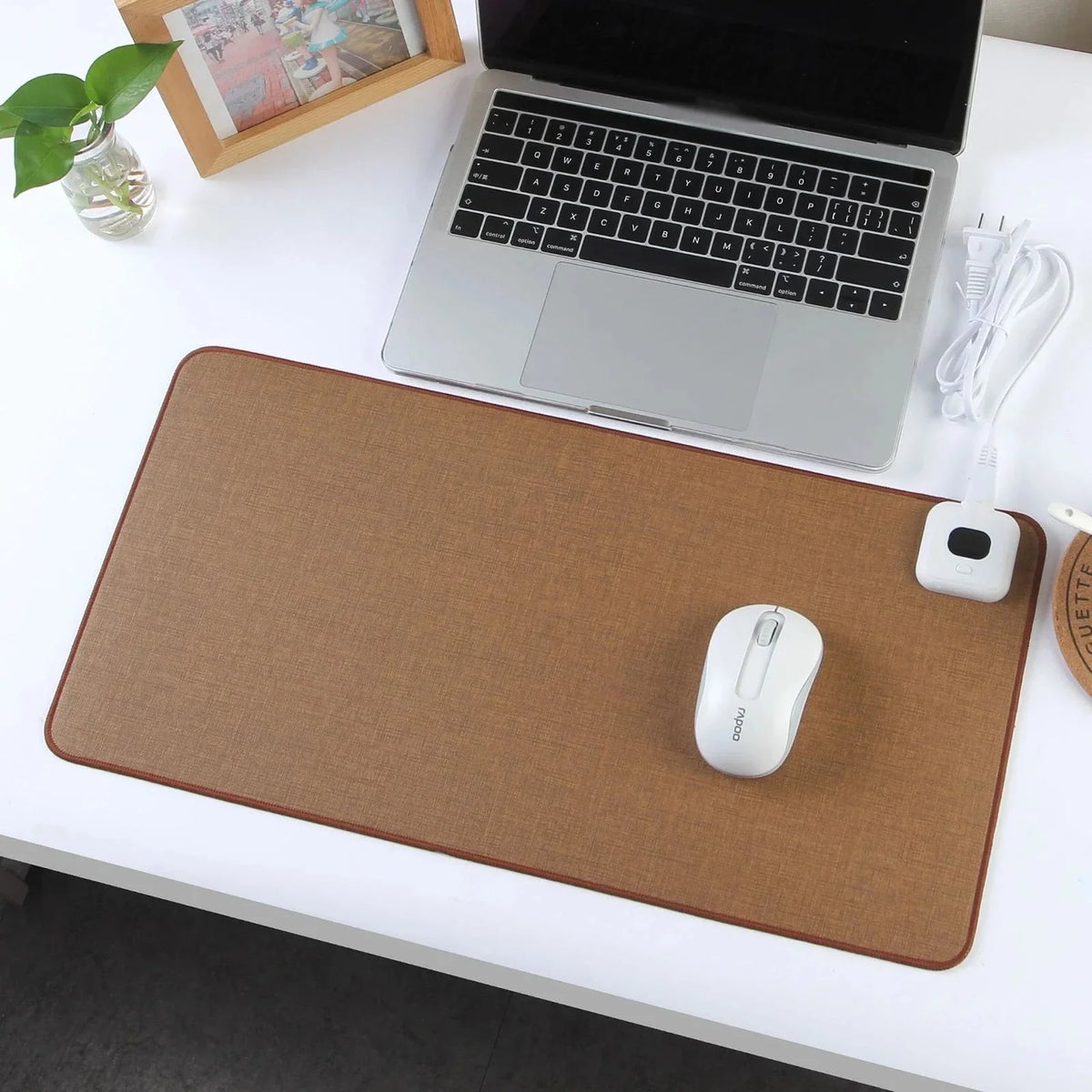 Heated Mouse Pad Adjustable Heat & Auto Shutoff Splash-Resistant