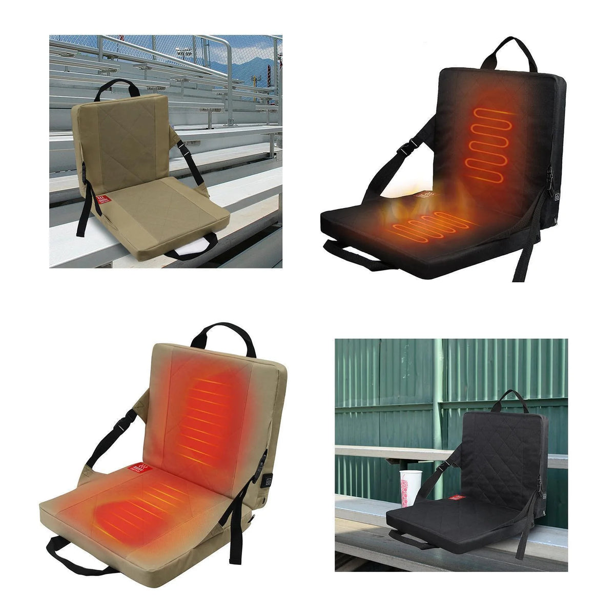 Heated Seat Cushion Foldable USB Powered 3 Heat Settings