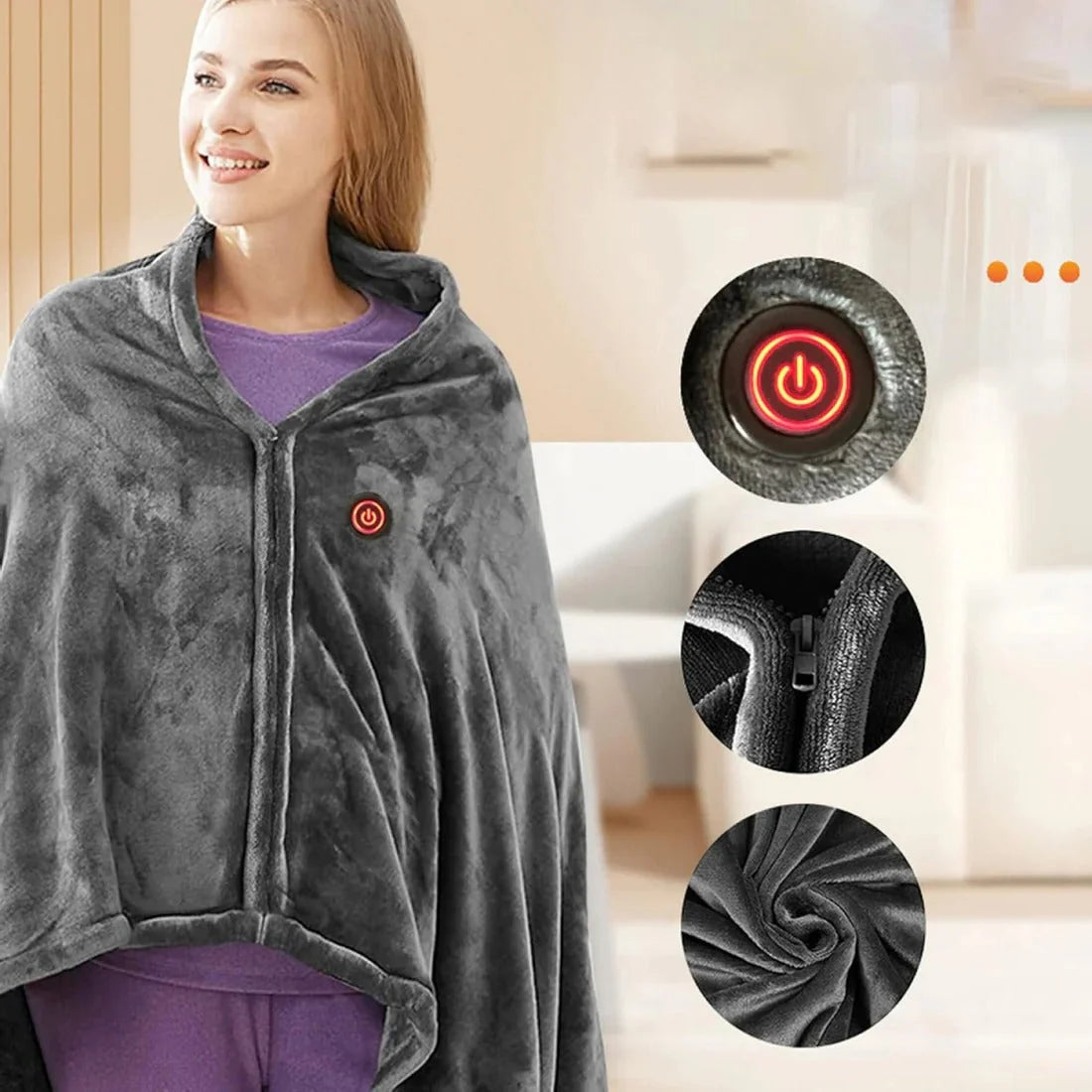 Heated Shawl USB-Powered Machine Washable