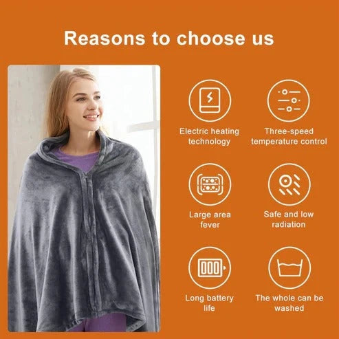 Heated Shawl USB-Powered Machine Washable