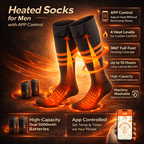 Heated Socks App-Controlled & Rechargeable 4 Heat Levels