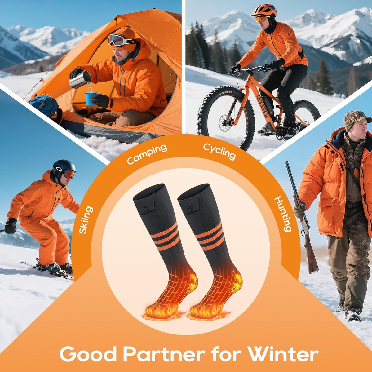 Heated Socks App-Controlled & Rechargeable 4 Heat Levels