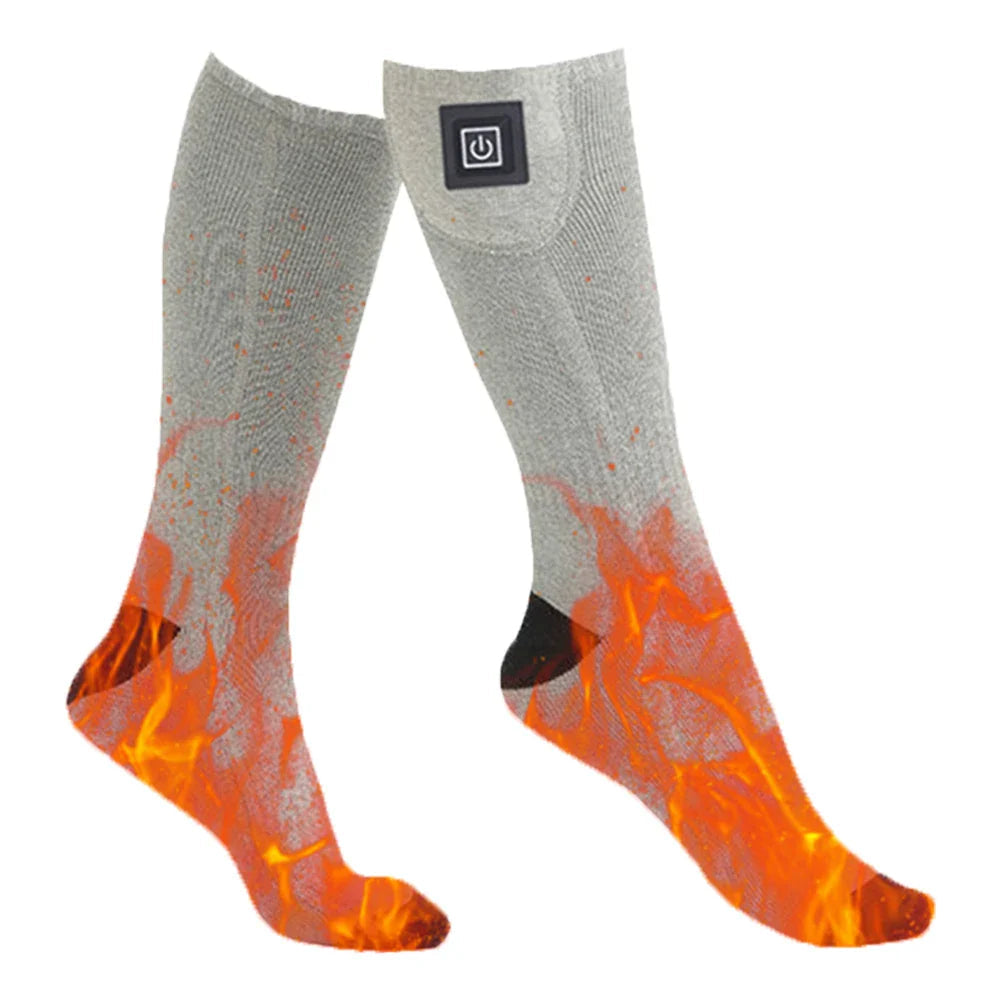 Heated Socks Battery-Powered Cotton-Blend Toe & Sole Heating