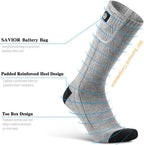 Heated Socks Rechargeable 3 Heat Levels Breathable Polyester Blend