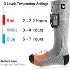 Heated Socks Rechargeable 3 Heat Levels Breathable Polyester Blend