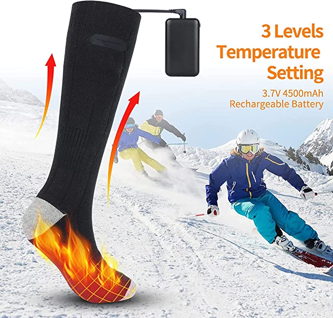 Heated Socks Rechargeable 3 Heat Settings & 8-Hour Warmth