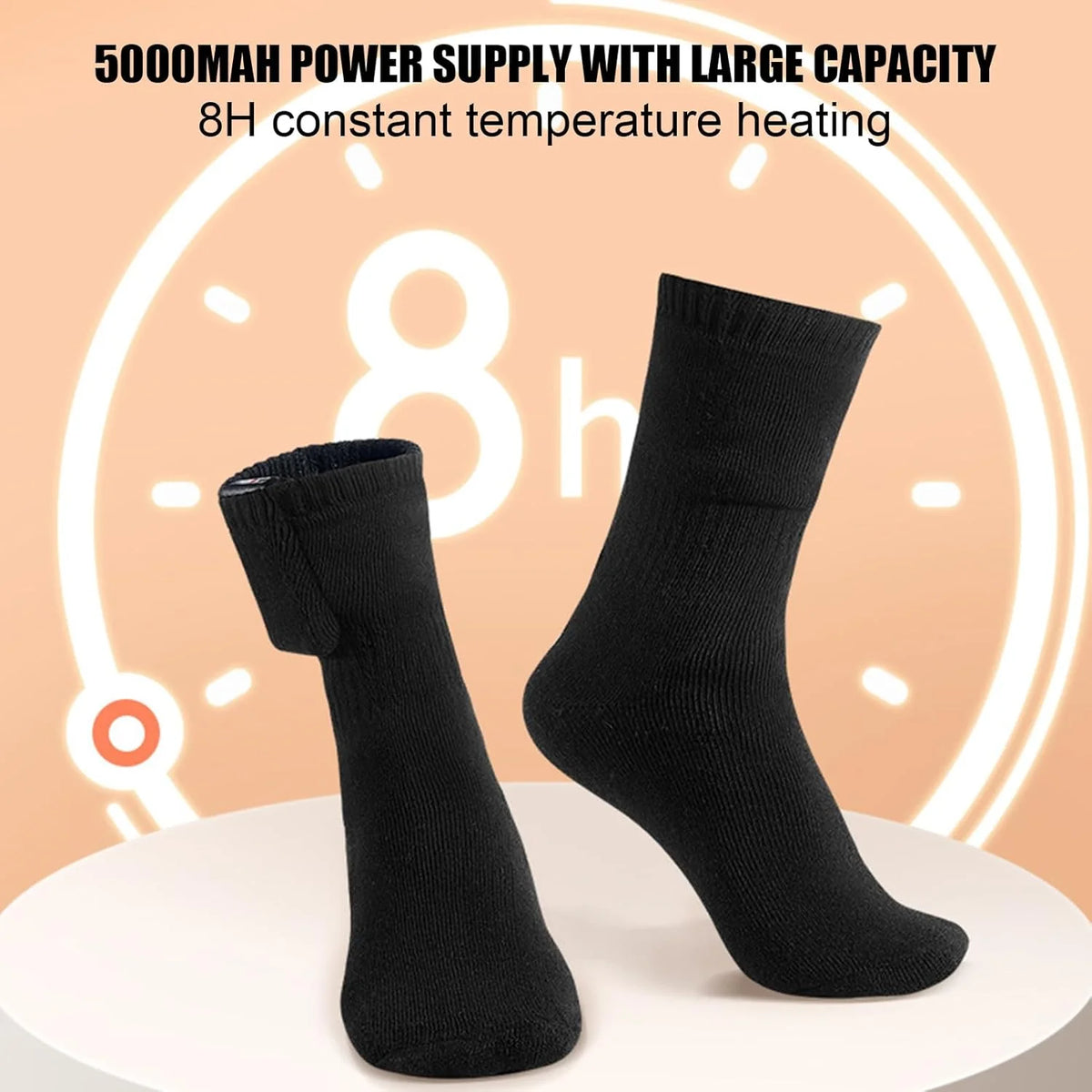 Heated Socks USB-Powered Rapid 3-Second Heat Cotton Blend