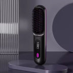 Heated Styling Brush Cordless Ceramic Bristles Scalp Guard