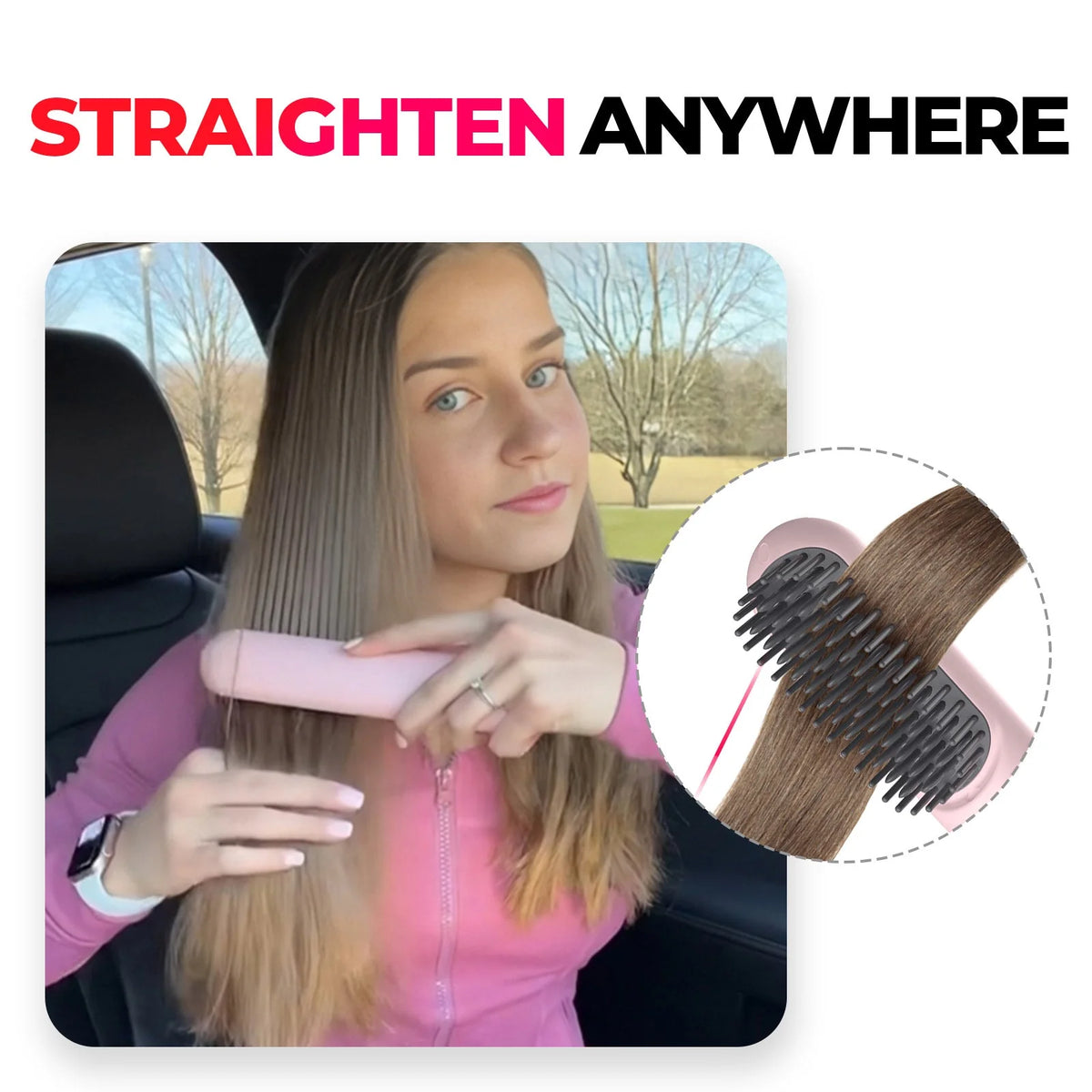 Heated Styling Brush Wireless & Rechargeable Ceramic Plates