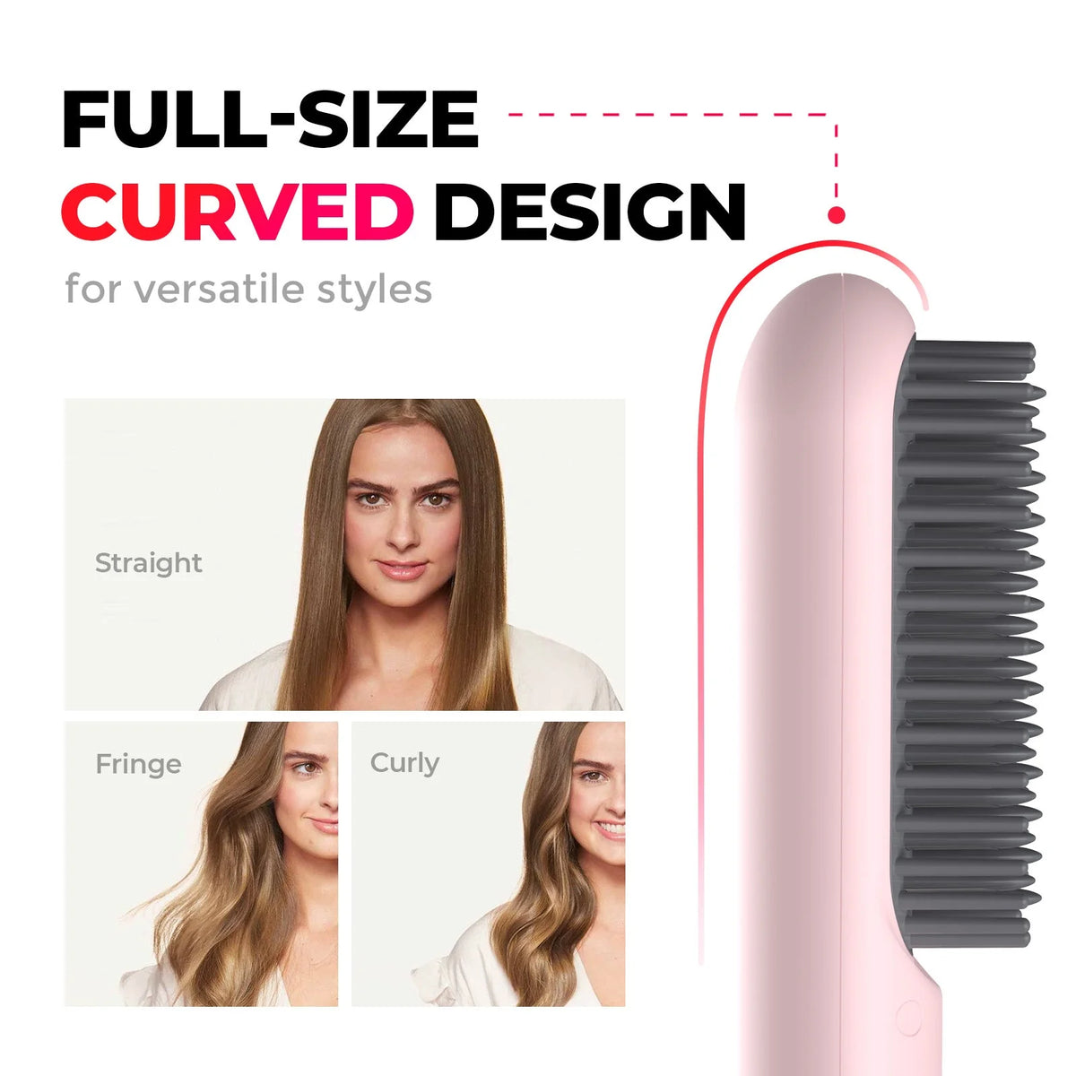 Heated Styling Brush Wireless & Rechargeable Ceramic Plates