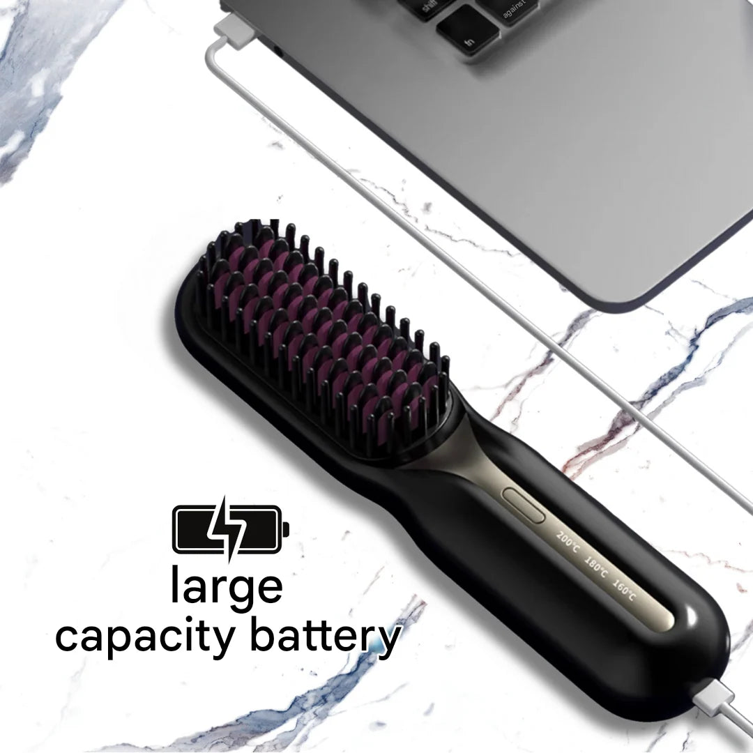 Heated Styling Brush Wireless & Rechargeable Ceramic Plates