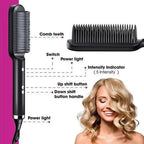 Heated Styling Comb Ion Frizz Control & Adjustable Heat