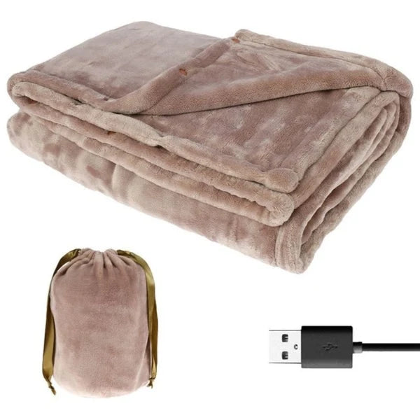 Heated Throw Blanket Soft Flannel USB Powered