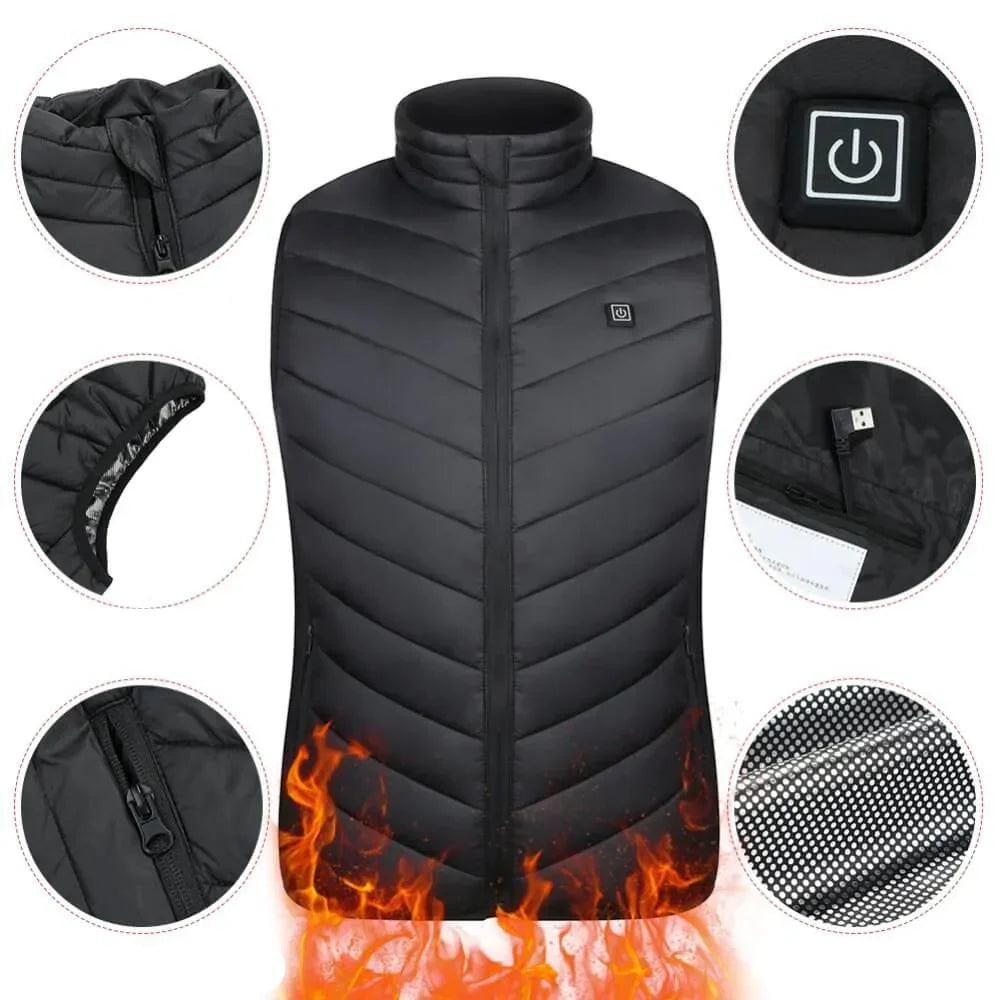 Heated Vest 5 Heating Zones Windproof & Water-Repellent