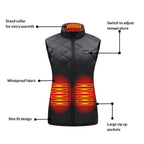 Heated Vest 9 Heating Zones USB-Powered Slim Fit