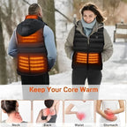 Heated Vest Adjustable Heating Panels USB Rechargeable