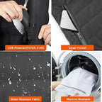 Heated Vest Adjustable Heating Panels USB Rechargeable