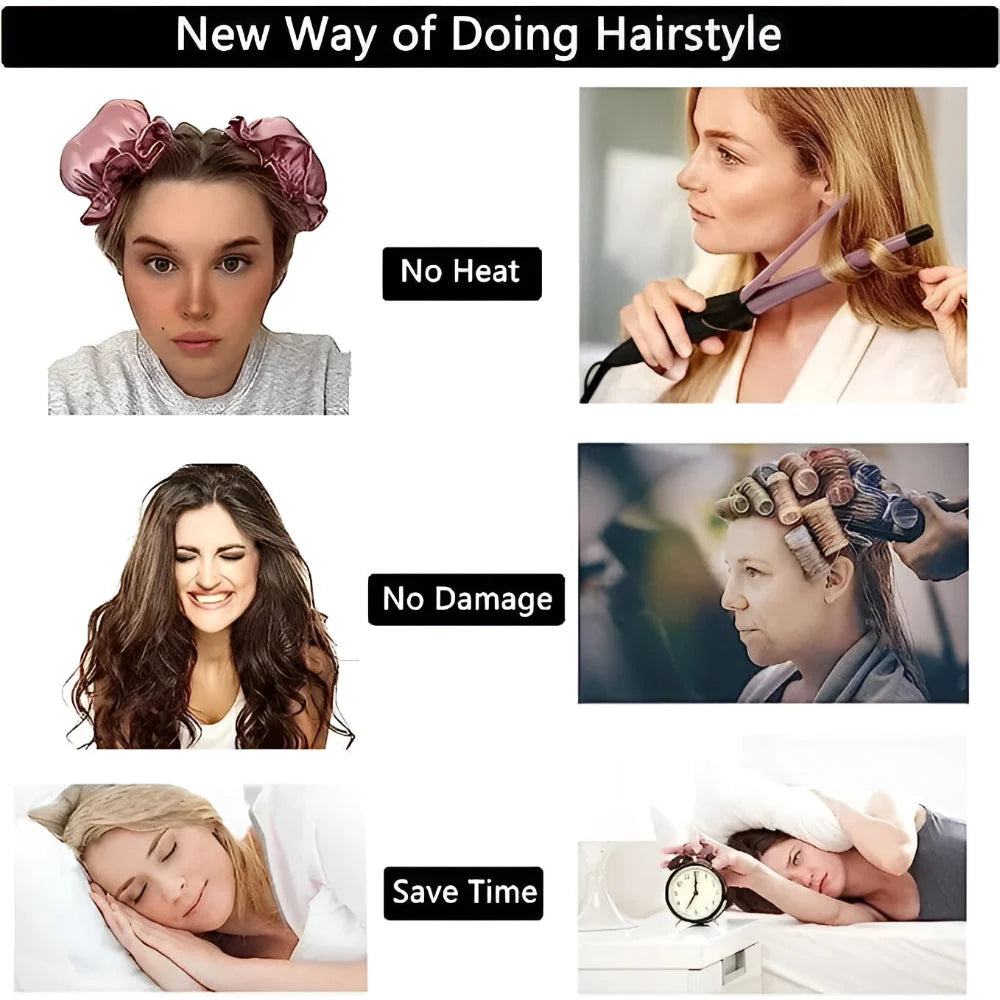 Heatless Hair Curlers Overnight Silk Cover Set of 2