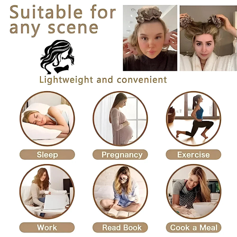 Heatless Hair Curlers Overnight Silk Cover Set of 2