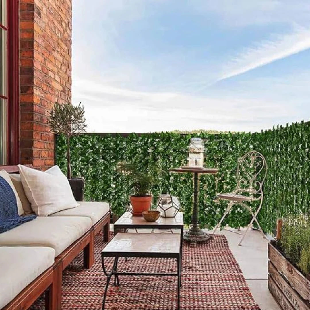 Hedge Panel Artificial Ivy Privacy Screen Weather-Resistant