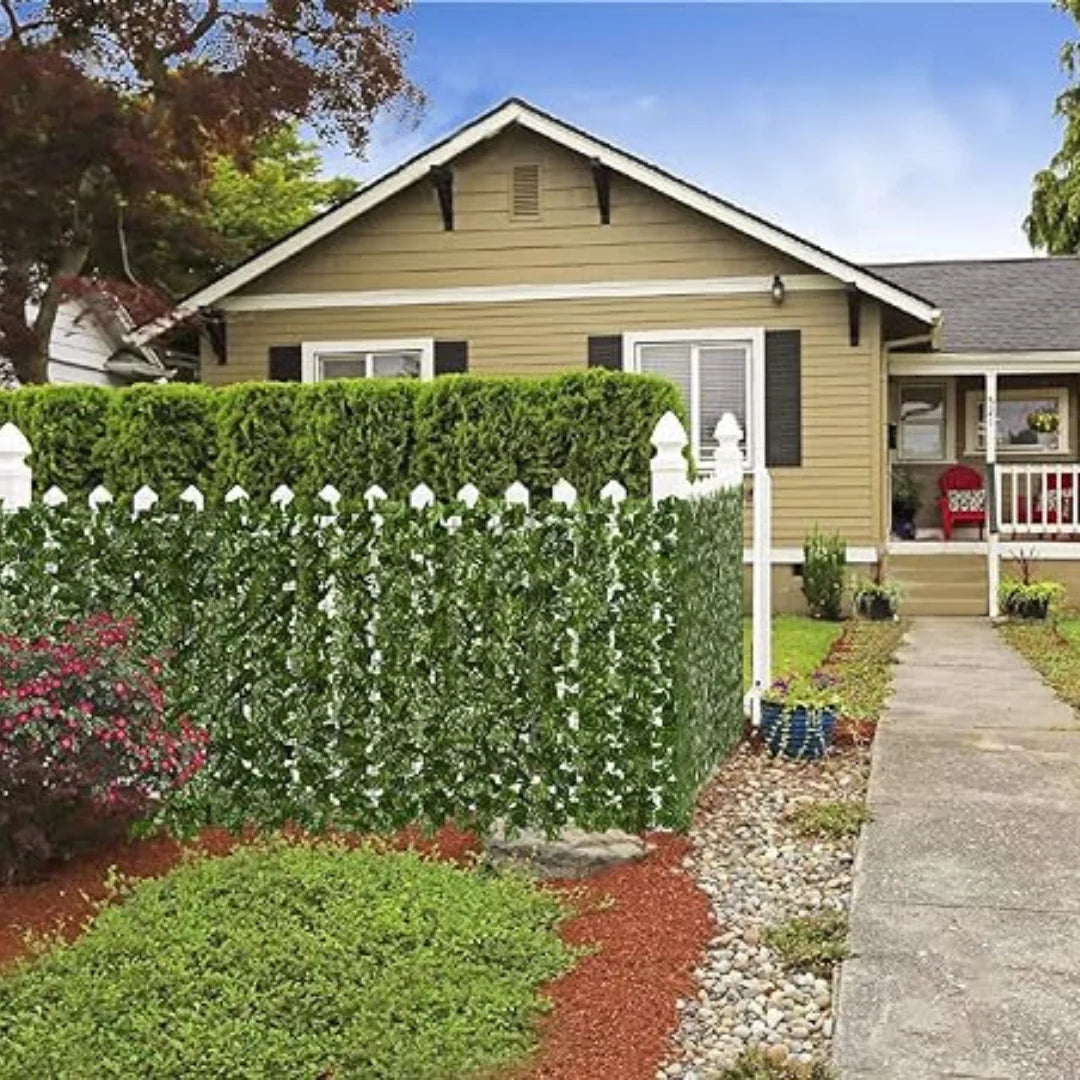 Hedge Panel Artificial Ivy Privacy Screen Weather-Resistant