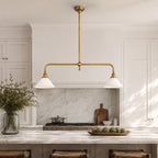 Height-Adjustable Glass Shade Pendant Light (LED Compatible)
