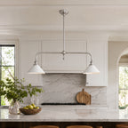 Height-Adjustable Glass Shade Pendant Light (LED Compatible)