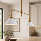 Height-Adjustable Glass Shade Pendant Light (LED Compatible)
