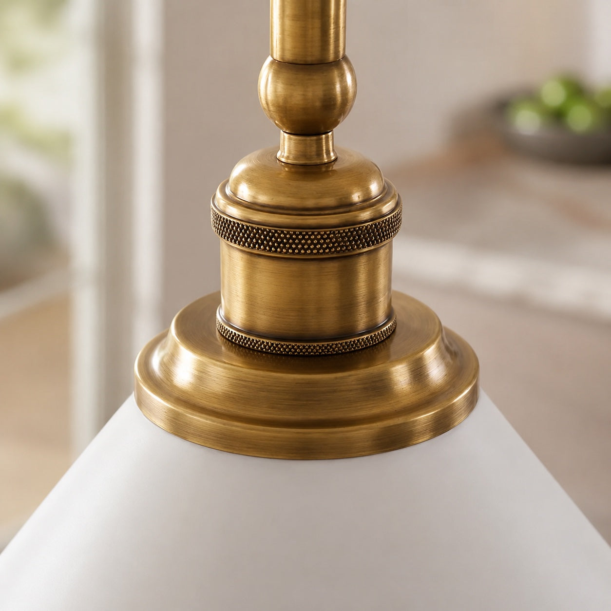 Height-Adjustable Glass Shade Pendant Light (LED Compatible)