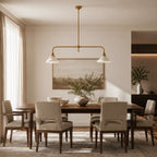 Height-Adjustable Glass Shade Pendant Light (LED Compatible)