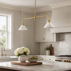 Height-Adjustable Glass Shade Pendant Light (LED Compatible)