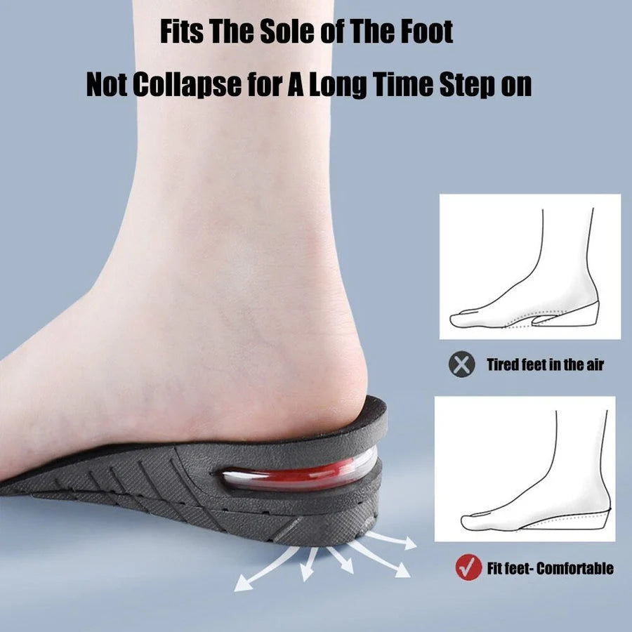 Height Increase Insoles Adjustable 3–9 cm Shock-Absorbing