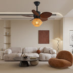 Hemp Rope Lampshade & 6-Speed Remote Ceiling Fan (Indoor)