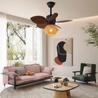 Hemp Rope Lampshade & 6-Speed Remote Ceiling Fan (Indoor)
