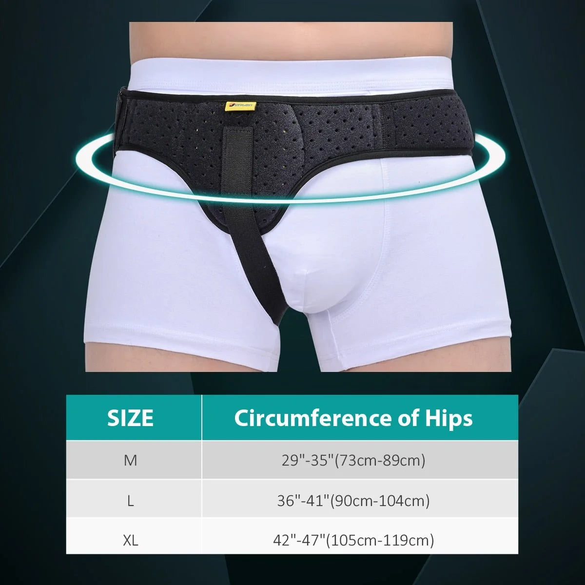 Hernia Belt Ambidextrous Removable Compression Pad Low-Profile