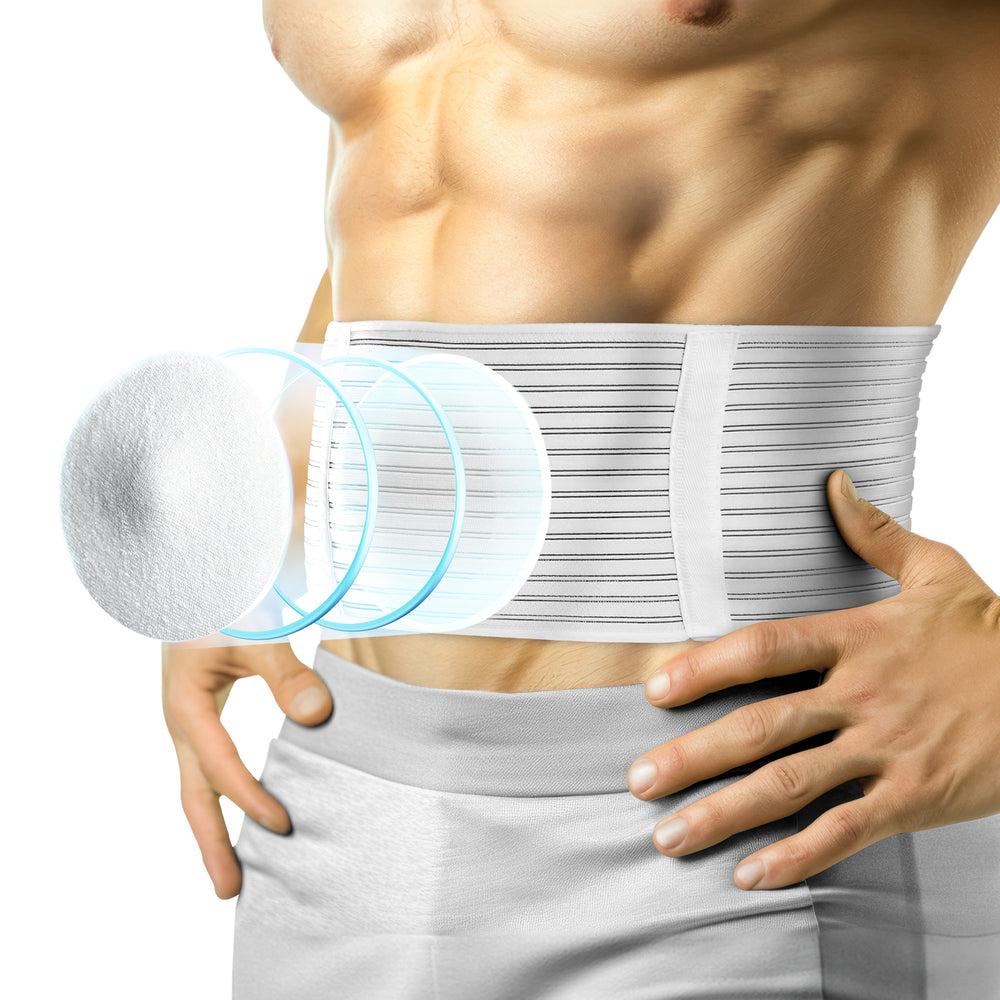 Hernia Support Belt Removable Silicone Pad & Anti-Roll Stays