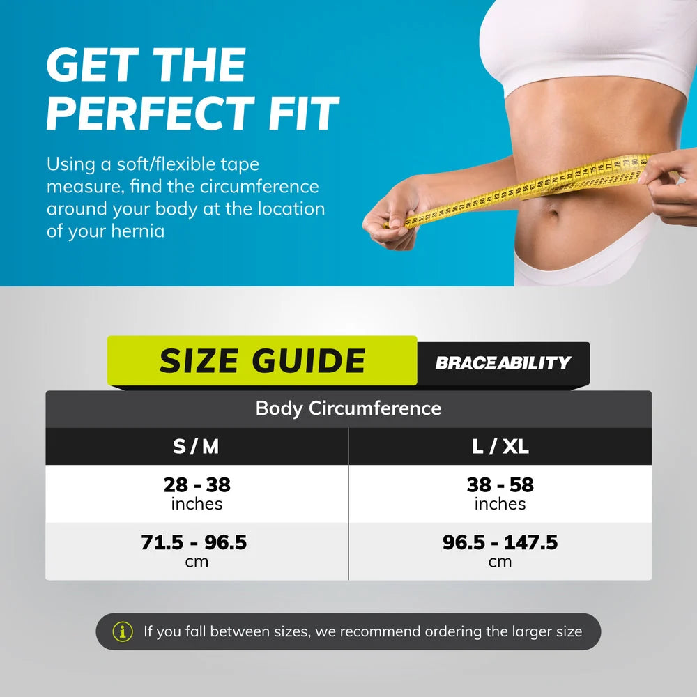 Hernia Support Belt Removable Silicone Pad & Anti-Roll Stays