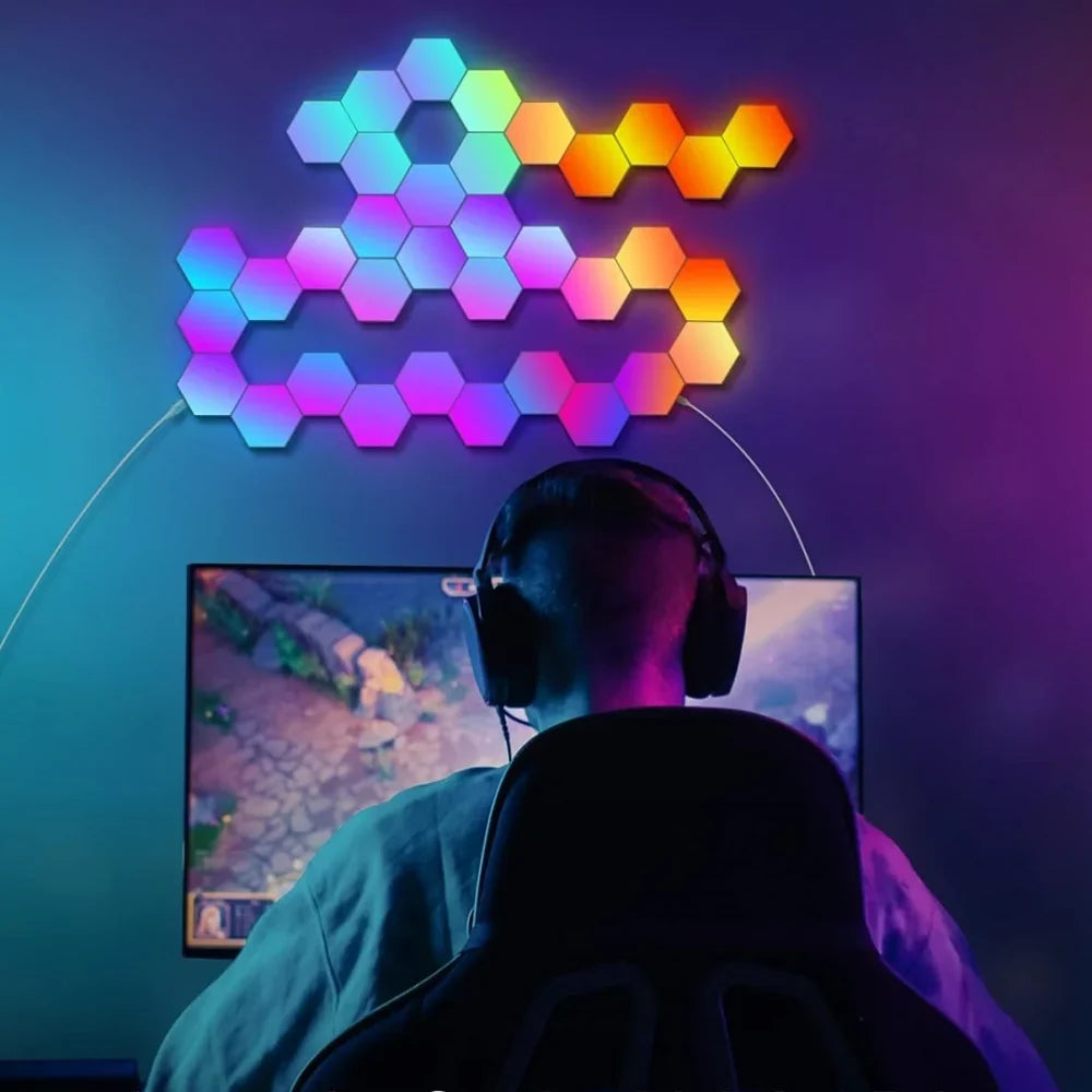 Hexagon LED Wall Panels App-Controlled & Music-Synced USB-Powered