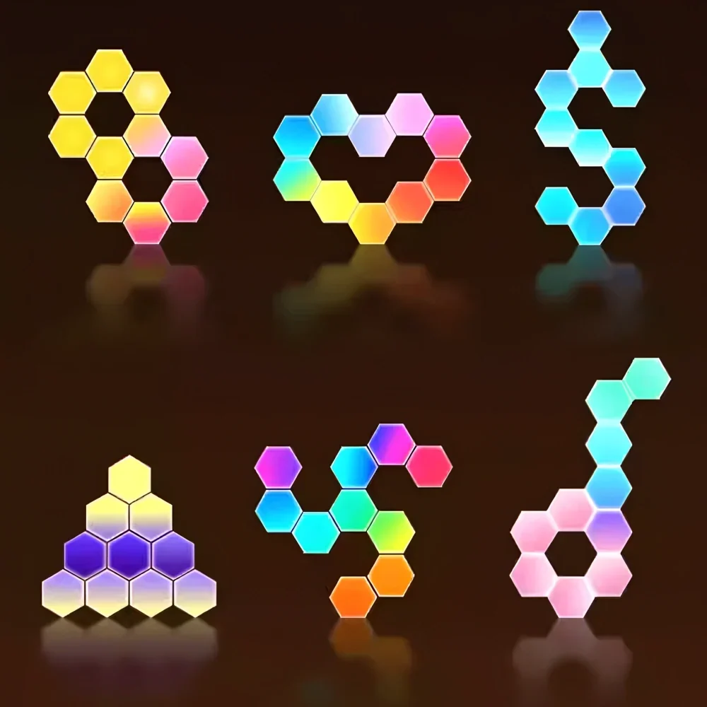 Hexagon LED Wall Panels App-Controlled & Music-Synced USB-Powered