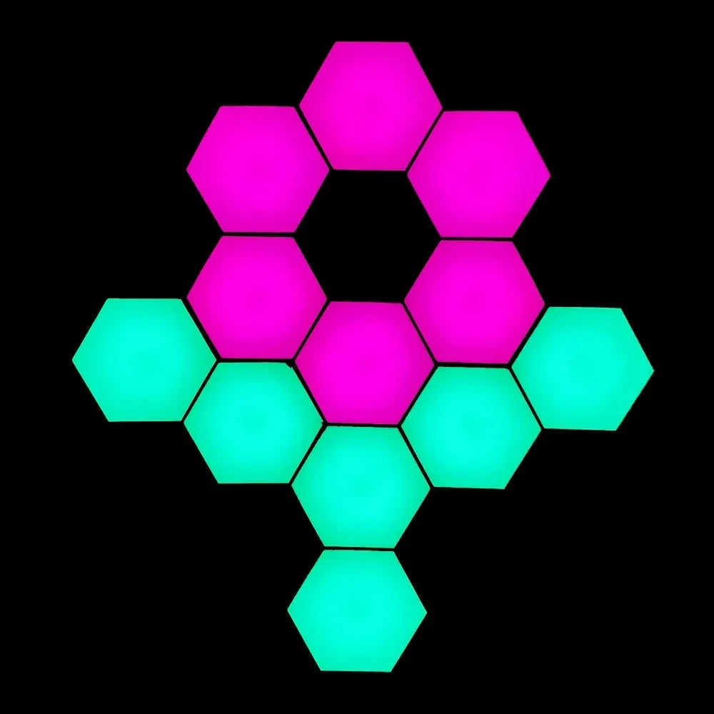 Hexagon LED Wall Panels App-Controlled & Music-Synced USB-Powered