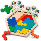 Hexagonal Puzzle Natural Wood 120 Challenges