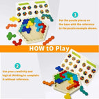 Hexagonal Puzzle Natural Wood 120 Challenges