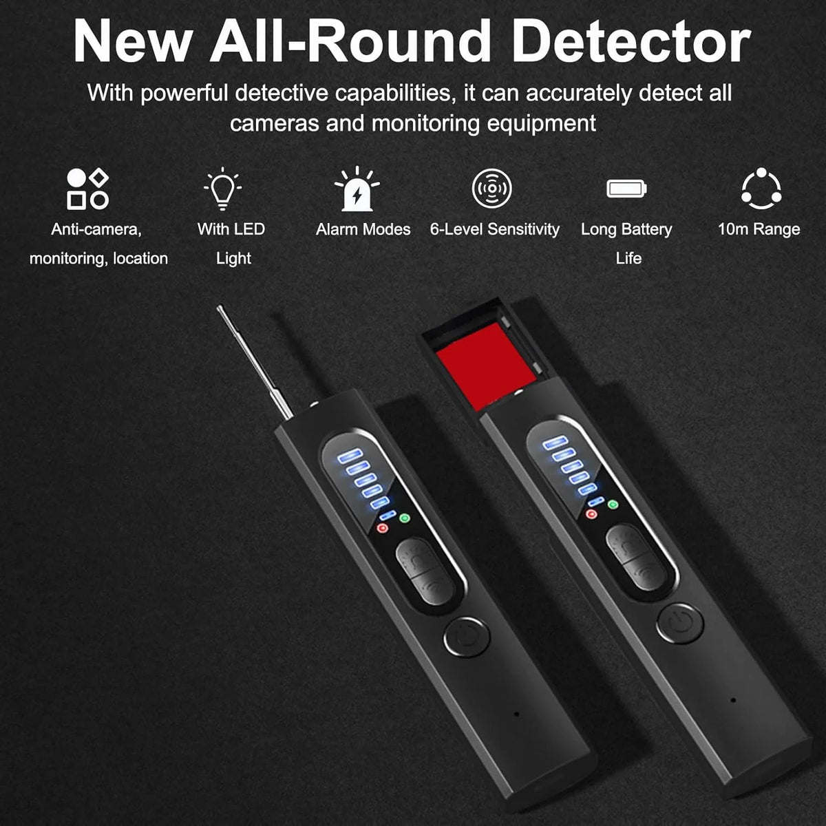 Hidden Camera Detector RF & Magnetic 25-Hour Battery