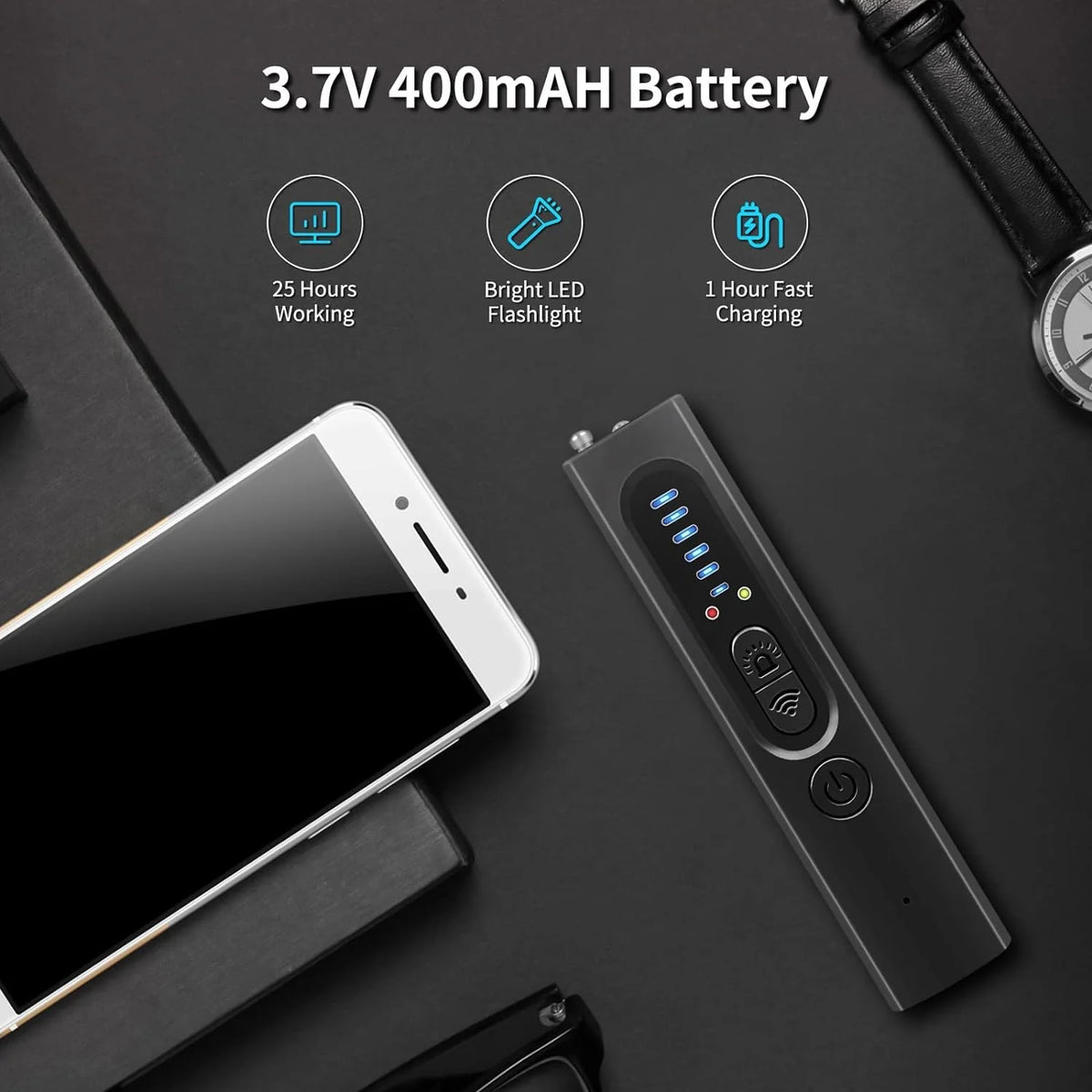 Hidden Camera Detector RF & Magnetic 25-Hour Battery
