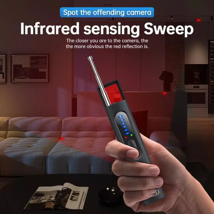 Hidden Camera & GPS Detector Adjustable Sensitivity 25-Hour Battery